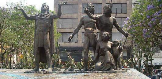 A monument in Mexico city in memory of the foundation of Tenochtitlan